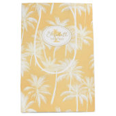 Hawaiian Palm Tree Silhouette Muster Gold ID1093 Mittlere Geschenktüte (Vorderseite)