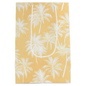 Hawaiian Palm Tree Silhouette Muster Gold ID1093 Mittlere Geschenktüte (Rückseite)