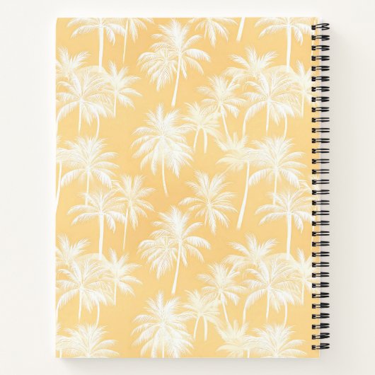 Hawaiian Palm Tree Silhouette Muster Gold ID1093 Notizblock (Rückseite)