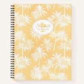 Hawaiian Palm Tree Silhouette Muster Gold ID1093 Notizblock (Vorderseite)