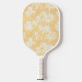 Hawaiian Palm Tree Silhouette Muster Gold ID1093 Pickleball Schläger (Rückseite)