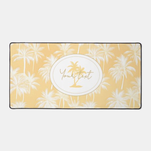 Hawaiian Palm Tree Silhouette Muster Gold ID1093 Schreibtischunterlage (Vorderseite)