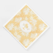 Hawaiian Palm Tree Silhouette Muster Gold ID1093 Serviette (Ecke)