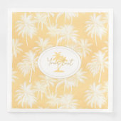 Hawaiian Palm Tree Silhouette Muster Gold ID1093 Serviette (Vorderseite)