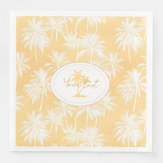 Hawaiian Palm Tree Silhouette Muster Gold ID1093 Serviette (Vorderseite)