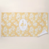 Hawaiian Palm Tree Silhouette Muster Gold ID1093 Strandtuch (Vorderseite)