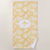 Hawaiian Palm Tree Silhouette Muster Gold ID1093 Strandtuch (Vorderseite)