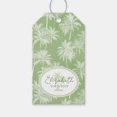 Hawaiian Palm Tree Silhouette Muster Green ID1093 Geschenkanhänger (Vorderseite)