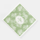 Hawaiian Palm Tree Silhouette Muster Green ID1093 Serviette (Ecke)