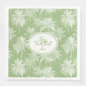 Hawaiian Palm Tree Silhouette Muster Green ID1093 Serviette (Vorderseite)