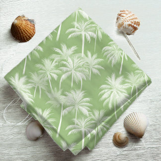 Hawaiian Palm Tree Silhouette Muster Green ID1093 Stoff