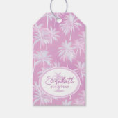 Hawaiian Palm Tree Silhouette Muster Plum ID1093 Geschenkanhänger (Vorderseite)