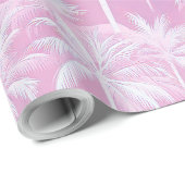Hawaiian Palm Tree Silhouette Muster Plum ID1093 Geschenkpapier (Rolleneckpunkt)