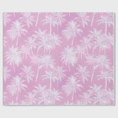 Hawaiian Palm Tree Silhouette Muster Plum ID1093 Geschenkpapier (Flach)