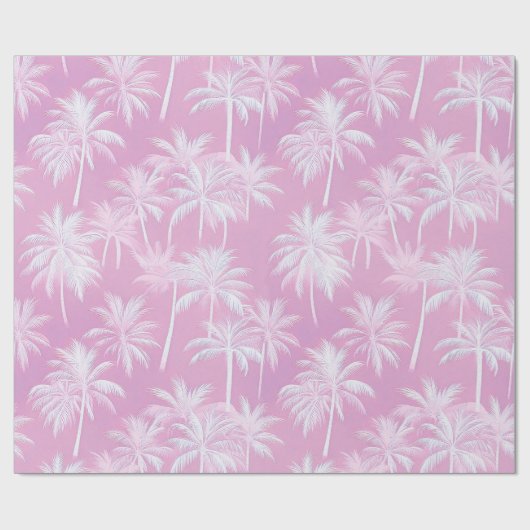 Hawaiian Palm Tree Silhouette Muster Plum ID1093 Geschenkpapier (Flach)