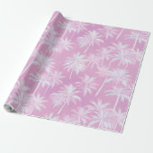 Hawaiian Palm Tree Silhouette Muster Plum ID1093 Geschenkpapier (Ungerollt)