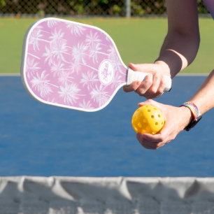 Hawaiian Palm Tree Silhouette Muster Plum ID1093 Pickleball Schläger