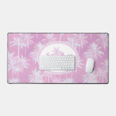 Hawaiian Palm Tree Silhouette Muster Plum ID1093 Schreibtischunterlage (Tastatur & Maus)