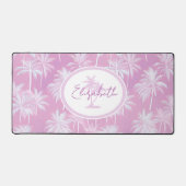 Hawaiian Palm Tree Silhouette Muster Plum ID1093 Schreibtischunterlage (Vorderseite)