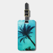 Hawaiian Palm Tree Travel Tag Gepäckanhänger (Vorderseite vertikal)