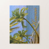 Hawaiian Palm Trees Exotic Travel Art Puzzle (Vertikal)