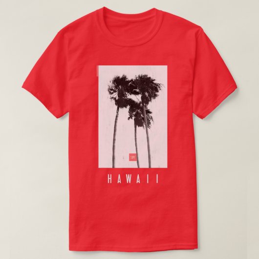 Hawaiian Palms Tropical Retro Summer T-Shirt (Design vorne)