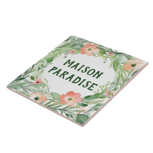 Hawaiian Paradise Custom House Name Plate Zeichen Fliese (Seite)