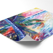 Hawaiian Paradise Tropical Seascape Palmen Bäume Poster (Ecke)
