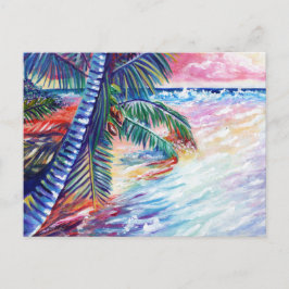 Hawaiian Paradise Tropical Seascape Palmen Bäume Postkarte