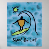 Hawaiian Petroglyph Surfer Reiten the Waves Poster (Vorne)