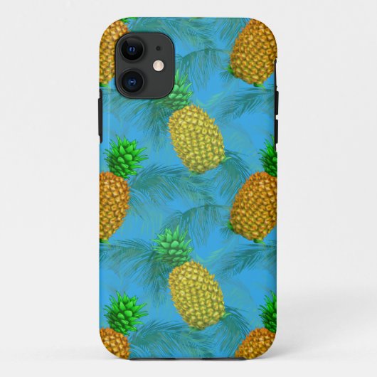 Hawaiian Pineaple Navy Blue Case-Mate iPhone Hülle (Rückseite)