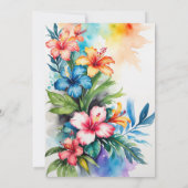 Hawaiian Pink Flamingo Hibiskus Wedding Dankeskarte (Rückseite)