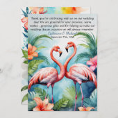 Hawaiian Pink Flamingo Hibiskus Wedding Dankeskarte (Vorne/Hinten)