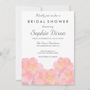 Hawaiian Pink Floral Bridal Dusche Einladung
