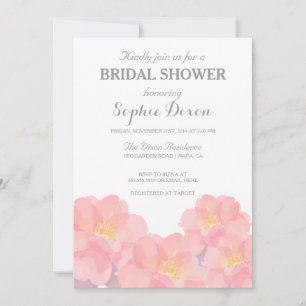 Hawaiian Pink Floral Bridal Dusche Einladung