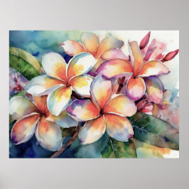 Hawaiian Pink Plumeria Tree Poster