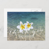 Hawaiian Plumeria Blume Beach Wedding Vielen Dank Postkarte (Vorne/Hinten)