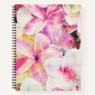 Hawaiian Plumeria Tropical Floral Water color Notizblock