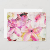 Hawaiian Plumeria Tropical Floral Water color Postkarte (Vorne/Hinten)