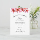 Hawaiian Plumeria Wedding Breakfast Einladung (Stehend Vorderseite)