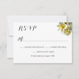 Hawaiian Plumeria White Wedding Repair Cards RSVP Karte