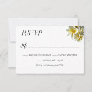 Hawaiian Plumeria White Wedding Repair Cards RSVP Karte