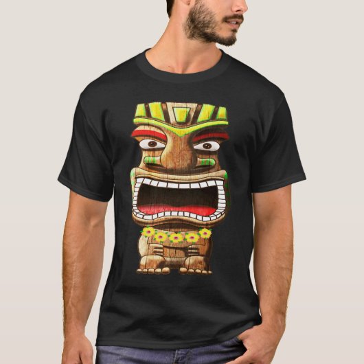 Hawaiian Polynesian Tiki Statue T-Shirt (Vorderseite)