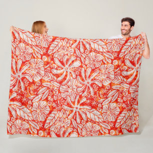 Hawaiian Print Naupakilima tiare Blume Fleecedecke