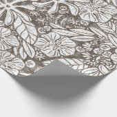 Hawaiian Print Naupakilima tiare Blume Geschenkpapier (Ecke)