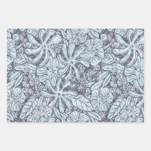 Hawaiian Print Naupakilima tiare Blume Geschenkpapier Set (Vorderseite)