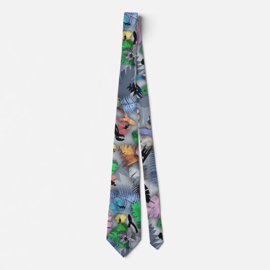Hawaiian Print Tropical Neck Tie für Elektrizität Krawatte (Vorderseite)