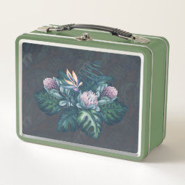 Hawaiian Protea und Monstera Retro Lunch Box