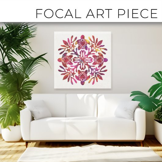Hawaiian Quilt Honu (Meeresschildkröte) Leinwanddruck