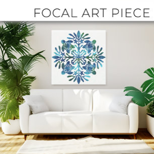Hawaiian Quilt Honu (Meeresschildkröte) Leinwanddruck